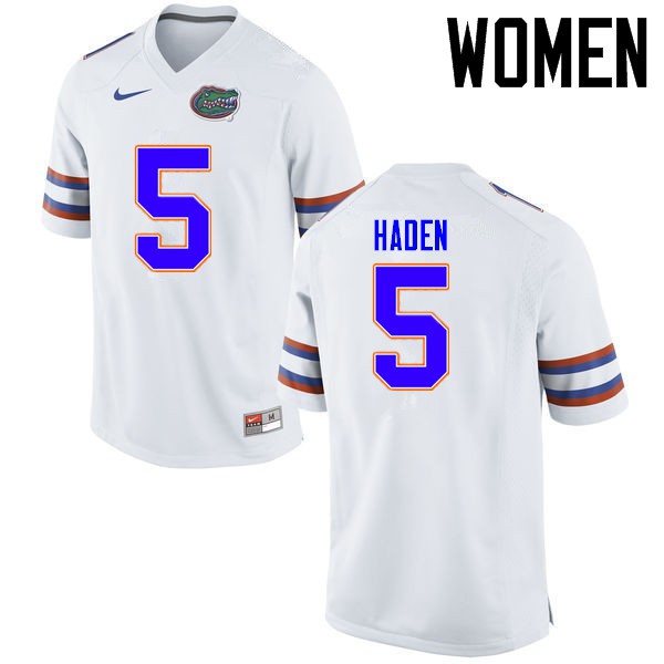 Florida Gators Women #5 Joe Haden College Football Jerseys White